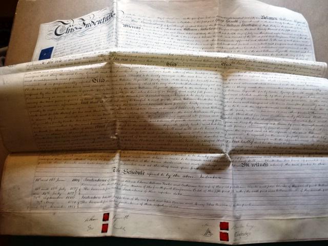 1856 Large English Vellum Indenture w/ Seals (1 of 3)