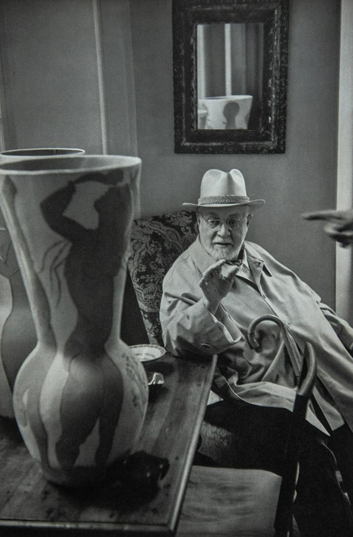 HENRI CARTIER-BRESSON - Matisse in St. Jean-Cap-Ferrat: Artist: Henri Cartier-Bresson Title: Matisse in St. Jean-Cap-Ferrat, 1952 Medium: Sheet Fed Gravure, 1952, France Dimensions: 9x13.5" Heat Wax Mounted on 14x18" Conservation Board Henri Cartier-Bresso