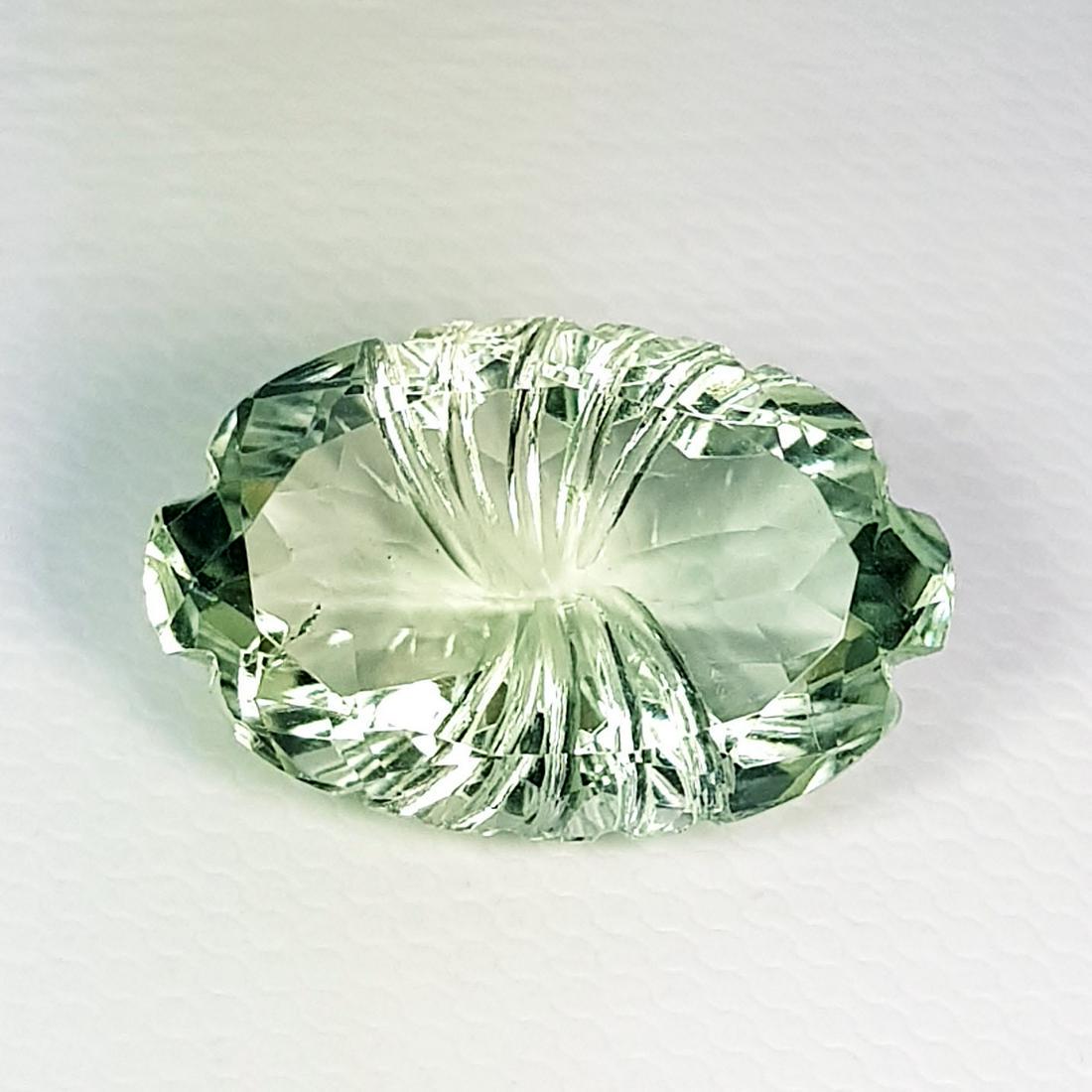 9.03 ct Natural Green Amethyst Oval Flower Cut (1 of 5)