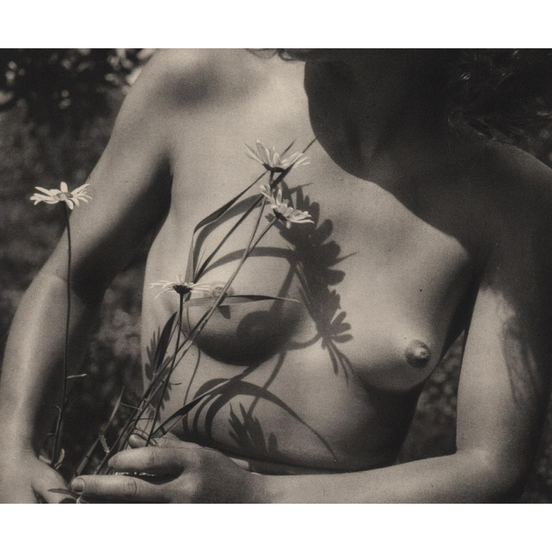VACLAV JIRU - Nude with Flowers: Artist: VACLAV JIRU Print Title: Nude with Flowers Medium: Sheet-Fed Gravure Printing Date: 1940's Printed in Prague Image size approx. 6 X 7.5 inches VÃ¡clav JÃ­rÅ¯ (1910-1980) was a Czech phot