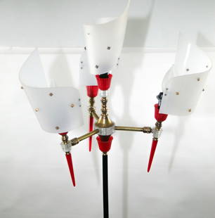 FRENCH-Midcentury-modernist-FLOOR-LAMP-Disderot-Guarich: Made in France in the late 1950's this set floor lamp s is most likely a design from Guariche ( it is attributed to him on diverse site ) , possibly for Arlus or Lunel, regional company used to order