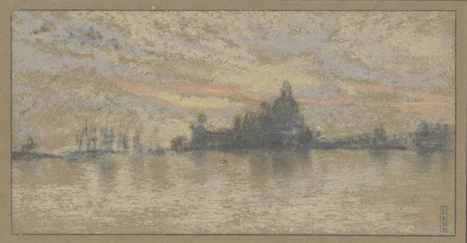 James Whistler lithograph "Sunset, Venice" 1905 (1 of 2)