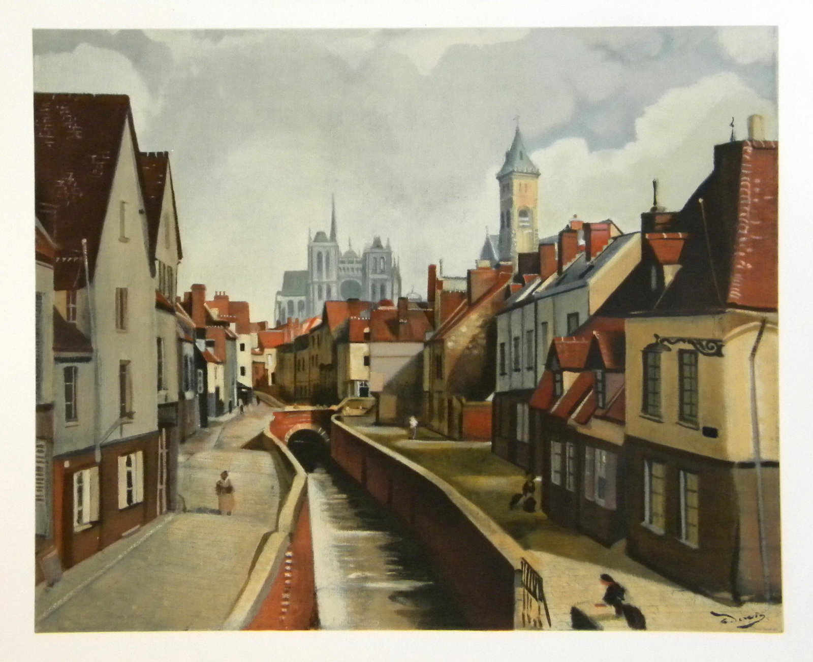 Andre Derain lithograph "Amiens": Medium: lithograph (after the 1947 Andre Derain painting). This exquisite lithograph on quality Arches paper was printed in Paris at the Mourlot studio in 1970 in an edition of 1000 for the Collection