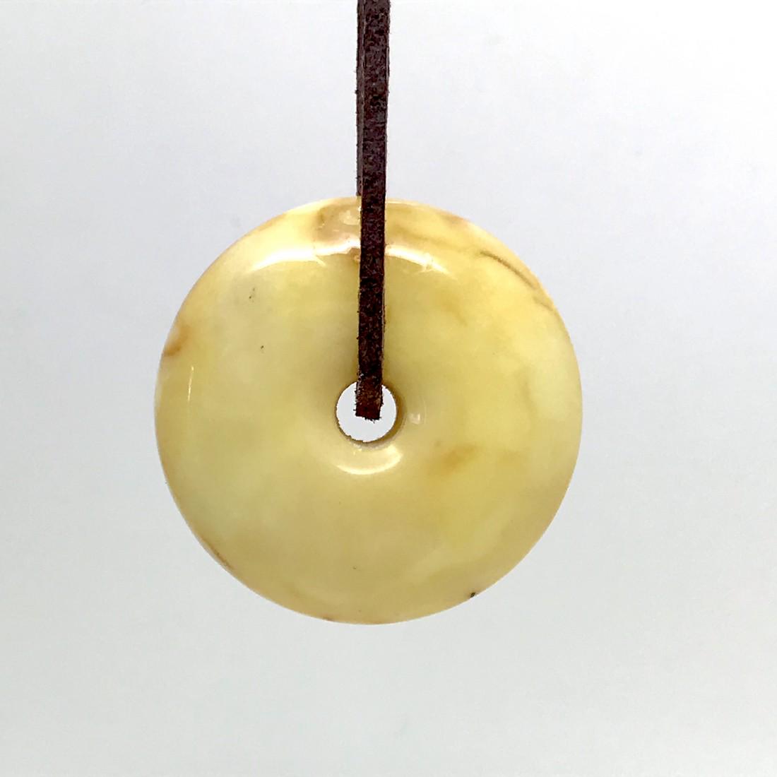 Hand carved Baltic amber donut pendant (1 of 8)