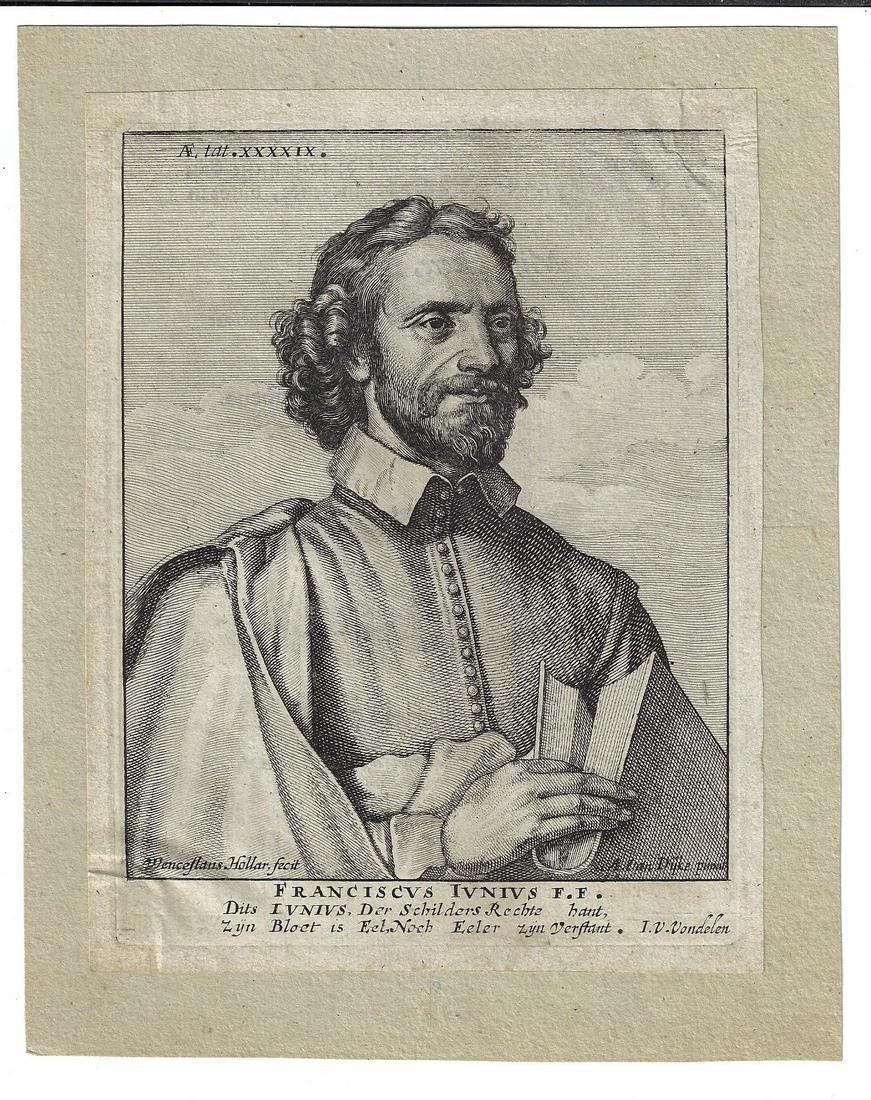 17th C Hollar Engraving after Van Dyck Junius (1 of 1)