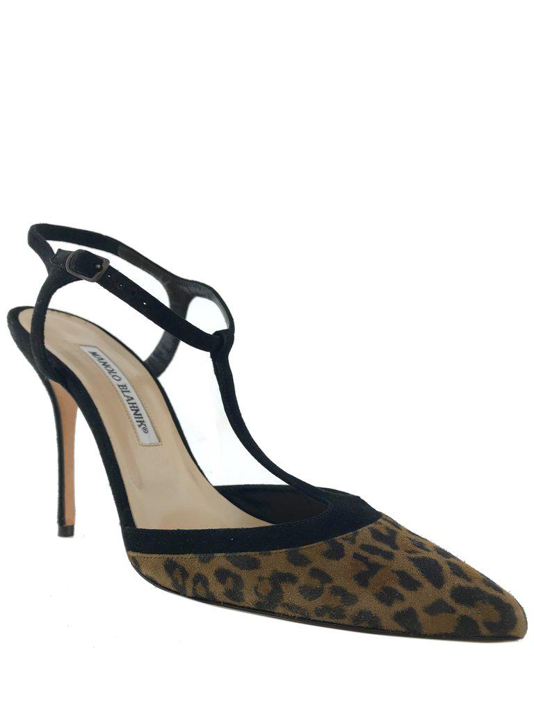 Manolo Blahnik Suede Leopard Print Pump Size 8 (1 of 14)