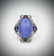 925 SS Oval Cut Violet Jade Cocktail Ring w Amethyst &