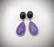 Sterling Silver Black Onyx & Violet Jade Drop Earrings