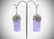 Sterling Silver Koifish Designed Earrings w Violet Jade