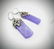 Sterling Silver Koifish Designed Earrings w Violet Jade - 2
