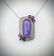 Sterling Silver Necklace w Violet Jade, Amethyst & CZ