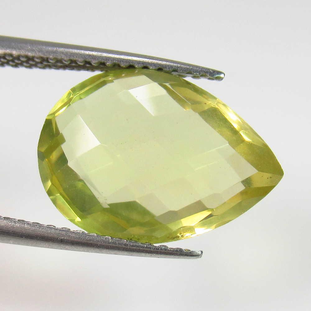 4.68 Ctw Natural Lemon Quartz Pear Checkerboard Cut: No Reserve! Title: 4.68 Ctw Natural Lemon Quartz Pear Checkerboard Cut Stone Clarity: VVS Gemstones: Lemon Quartz Carat Weights: 4.68 Size/Dimensions: 14.10 x 10.30 x 5.70 mm Additional Information: G
