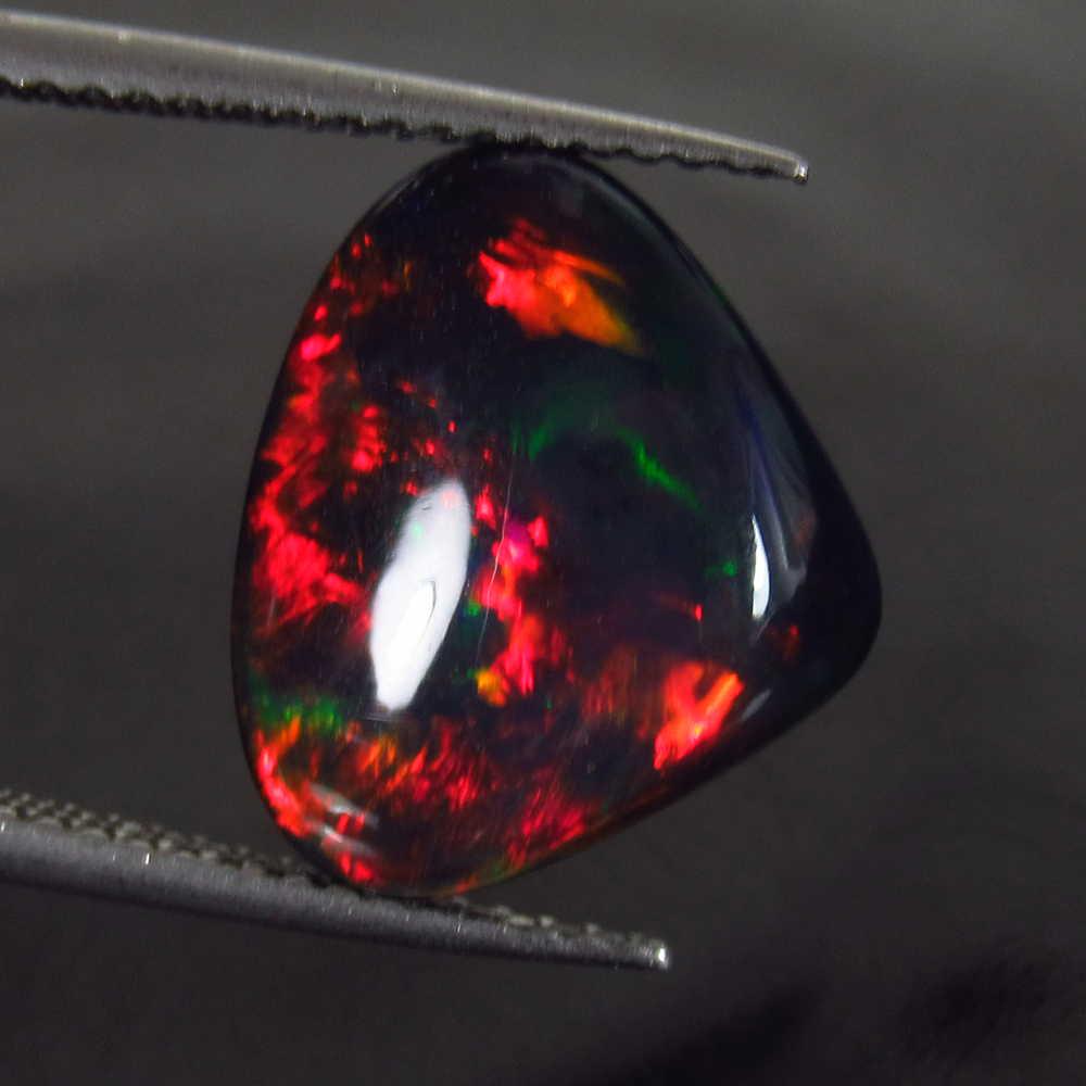 3.67 Ct Genuine Ethiopian Fire Black Opal Pear Cab (1 of 2)