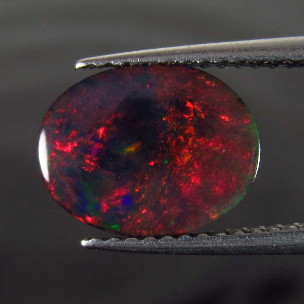 1.80 Ct Genuine Ethiopian Fire Black Opal Oval Cab (1 of 2)
