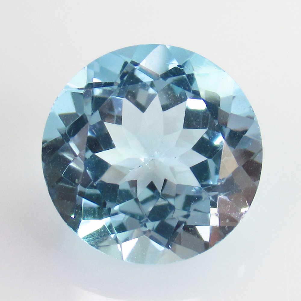 9.66 Ct Genuine Brazil Sky Blue Topaz Round Cut (1 of 2)