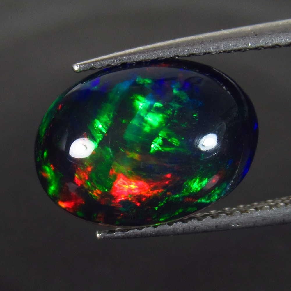 2.79 Ct Genuine Ethiopian Fire Black Opal Oval Cab (1 of 3)