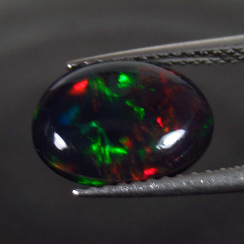 1.61 Ct Genuine Ethiopian Fire Black Opal Oval Cab (1 of 2)