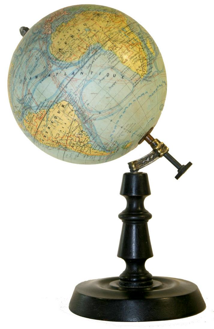 1920's 7.5" ANTIQUE FRENCH TERRESTRIAL GLOBE Forest (1 of 5)