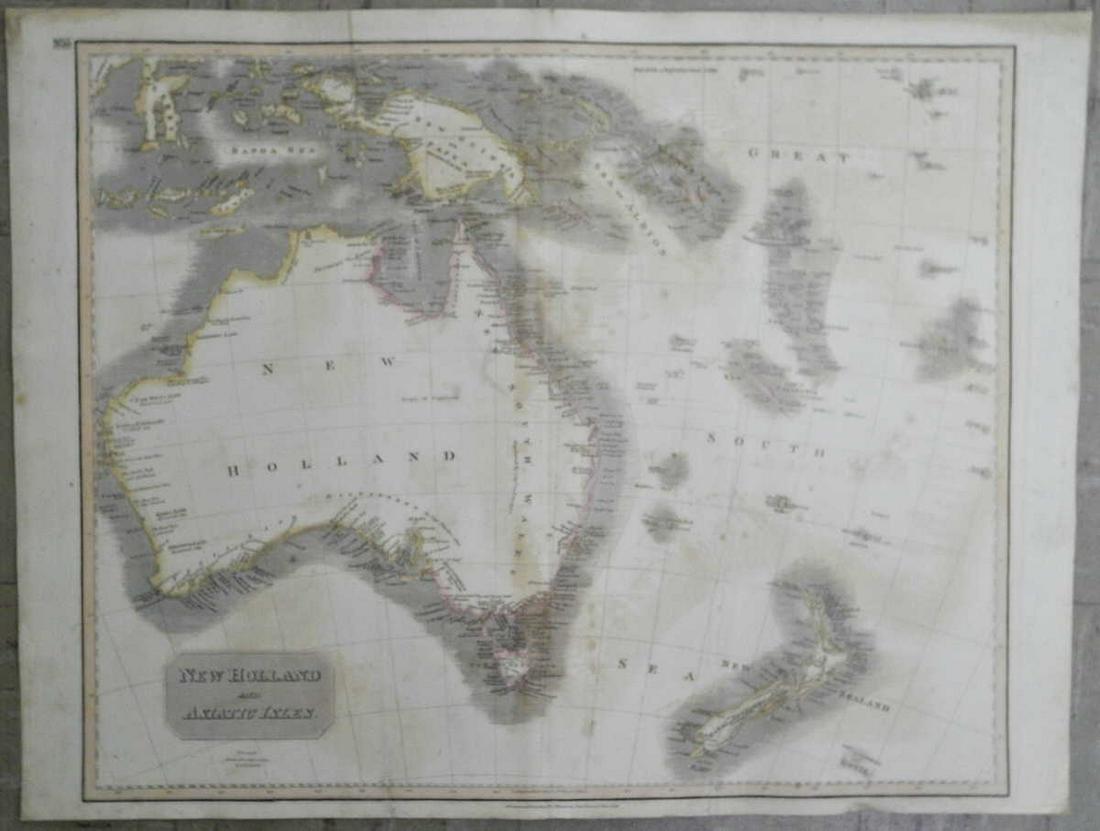 New Holland And Asiatic Isles.: Title: New Holland And Asiatic Isles. Publication Date: 1817 Cartographer: THOMSON, JOHN & CO. Publisher: JOHN THOMSON, JUNR. & CO. Dimension: 19.6Height - 24.25Width No.55 from Thomson's New General