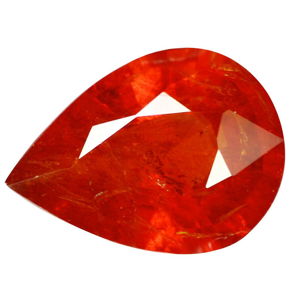 4.75Ct  Pear cut 12 x 9 mm AAA  Natural Orange (1 of 2)