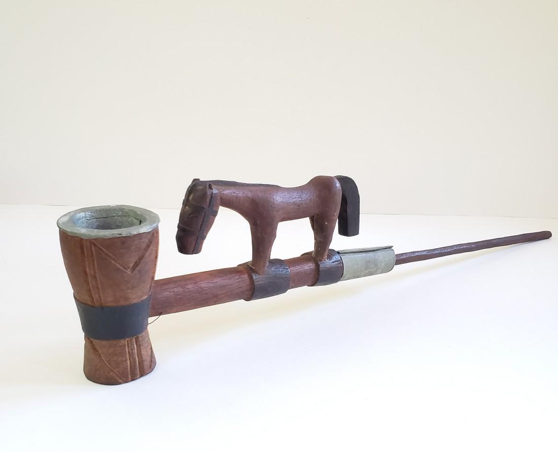 Folk Art Pipe with Horse (1 of 6)