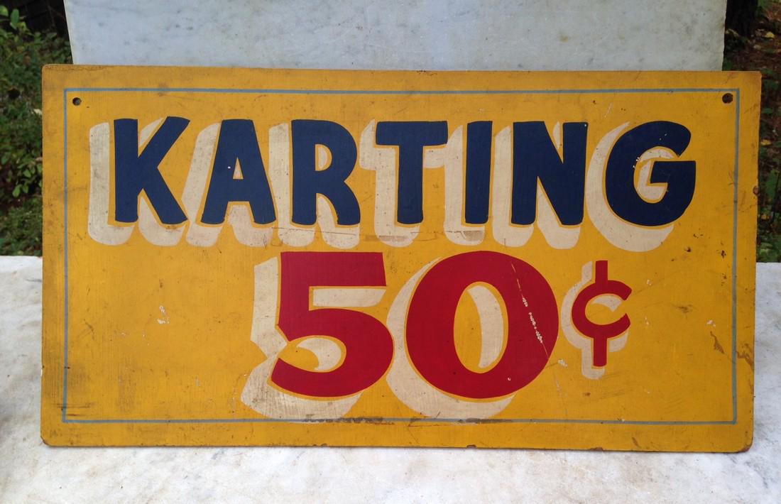 C1950 Amusement Park Go Cart Sign (1 of 3)