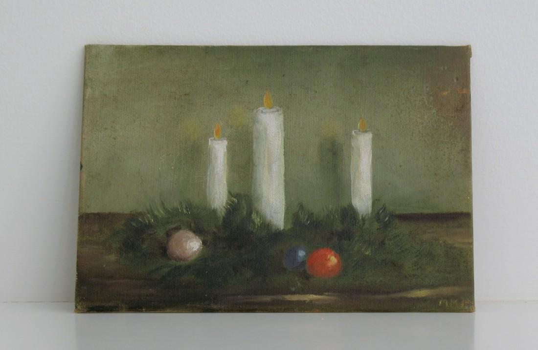 Small Oil On Canvas Christmas Painting. (1 of 1)