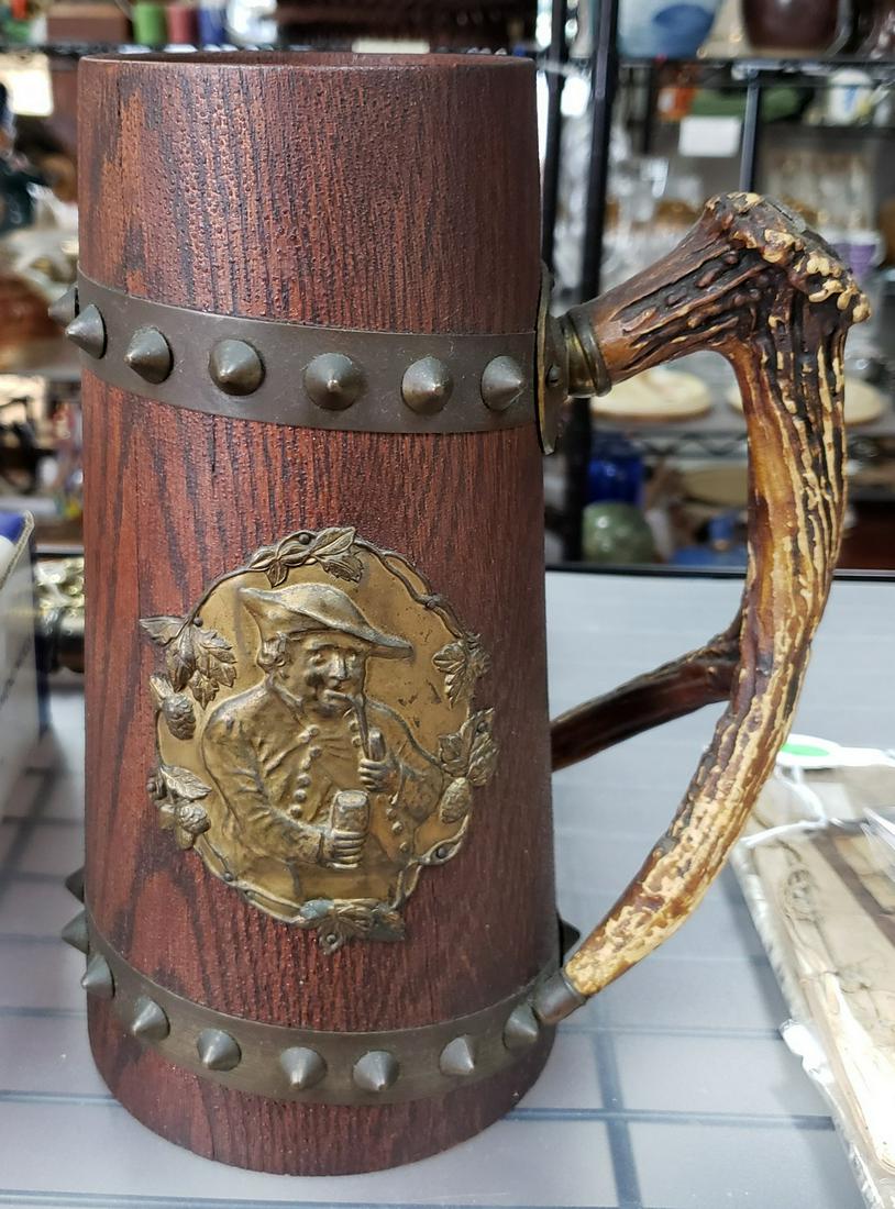 1942 World War II Era German Nazi Third Reich Wood: Title: 1942 World War II Era German Nazi Third Reich Wood Stein Date/Period: 1942 Materials: Wood, Metal Dimensions: 9 1/2" tall Description: 1942 World War II Era German Nazi Third Reich Wood Stein R