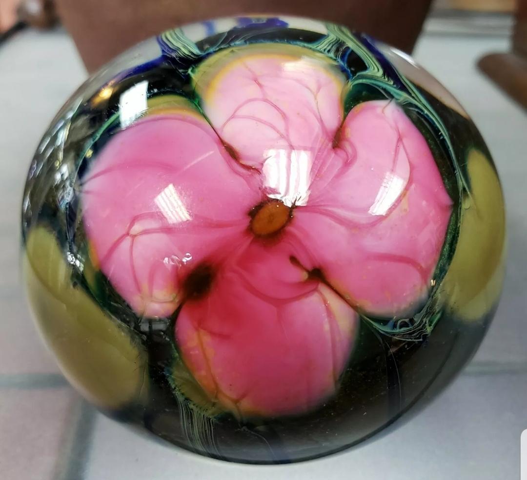1978 Charles Lotton Art Glass Peacock Floral (1 of 6)