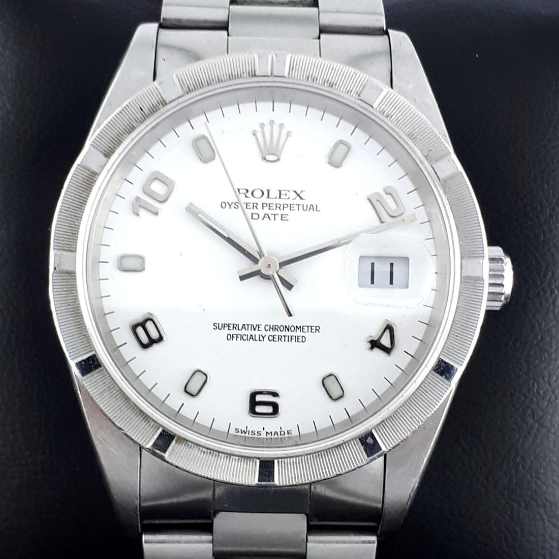 Rolex - Oyster Perpetual Date - 15210 - Men - 1990-1999: Brand: Rolex Model: Oyster Perpetual Date Reference Number: 15210 Gender: Men Period: 1990-1999 Movement: Automatic Case material: Steel Extras: Universal Watch Box Type: Analogue wristwatch Case Size
