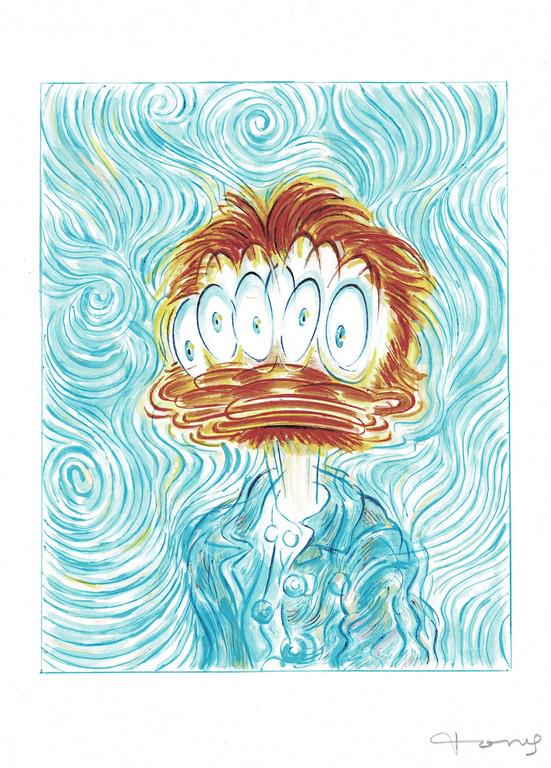 Giclee Tony Fernandez: Donald Duck Inspired By Van Gogh (1 of 1)
