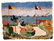 Handmade vintage American hooked rug 2' x 2.9' ( 61cm x