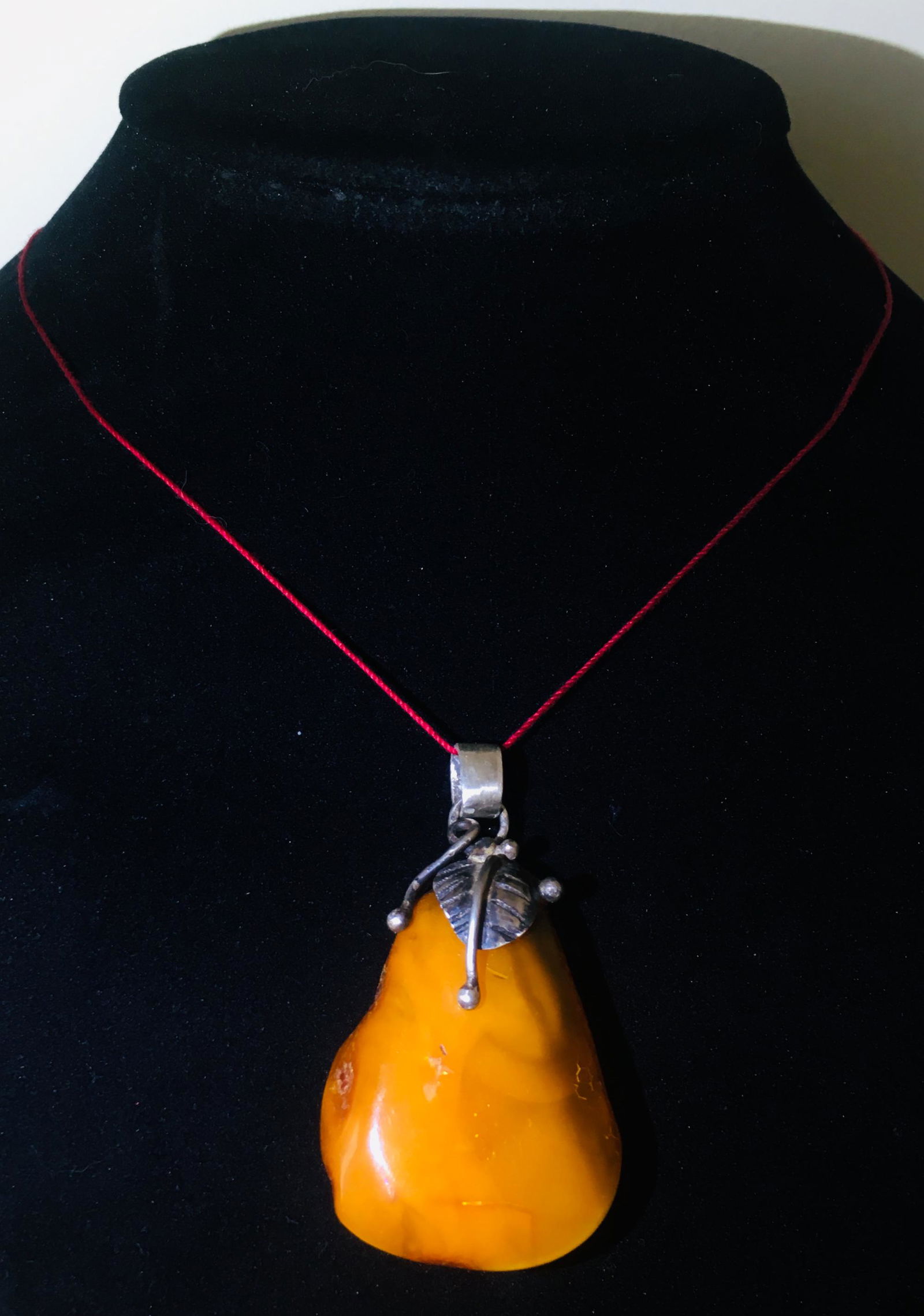 Antique Amber Pendant with a hand made loop (1 of 10)