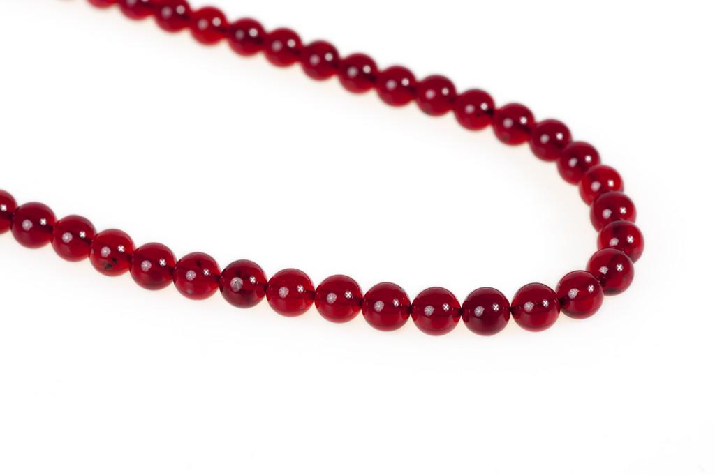 Precious Ruby Red Amber Necklace (1 of 1)