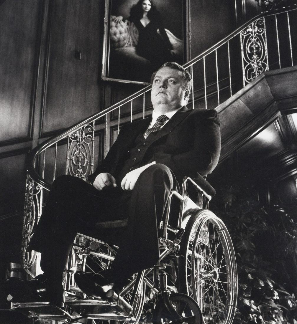 HELMUT NEWTON - Larry Flint in his golden wheelchair: Artist: HELMUT NEWTON Print Title: Larry Flint in his golden wheelchair Medium:Photolitho Printed in 2000’s in Italy Image size (inches) approx. 8.5 x 8” Helmut Newton (1920-2004) was a German-Aus