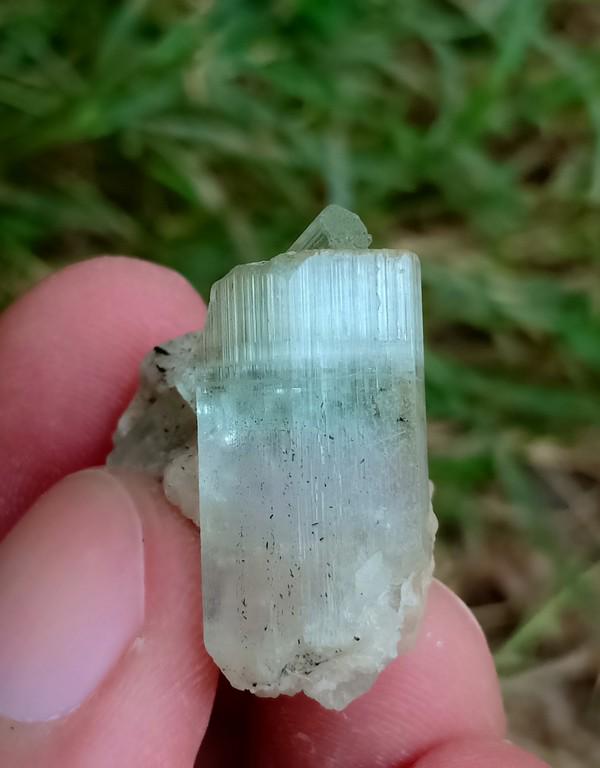 8 Gram Beautiful Natural Aquamarine Specimen: No Reserve! Title: 8 Gram Beautiful Natural Aquamarine Specimen Treatment: Natural Gemstone: Aquamarine Weight: 8 Gram Size/Dimensions:25x22x16 mm Origin: Pakistan Shipping: Domestic: Flat-rate of $18
