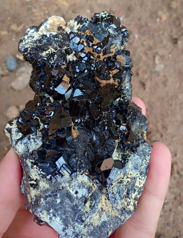 335 Gram Amazing Natural Black Tourmaline Specimen: Title: 335 Gram Amazing Natural Black Tourmaline Specimen Treatment: Natural Gemstone: Tourmaline Weight: 335 Gram Size/Dimensions:100x67x32 mm Origin: Pakistan Reserve: $30.00 Shipping: Domestic: Fl