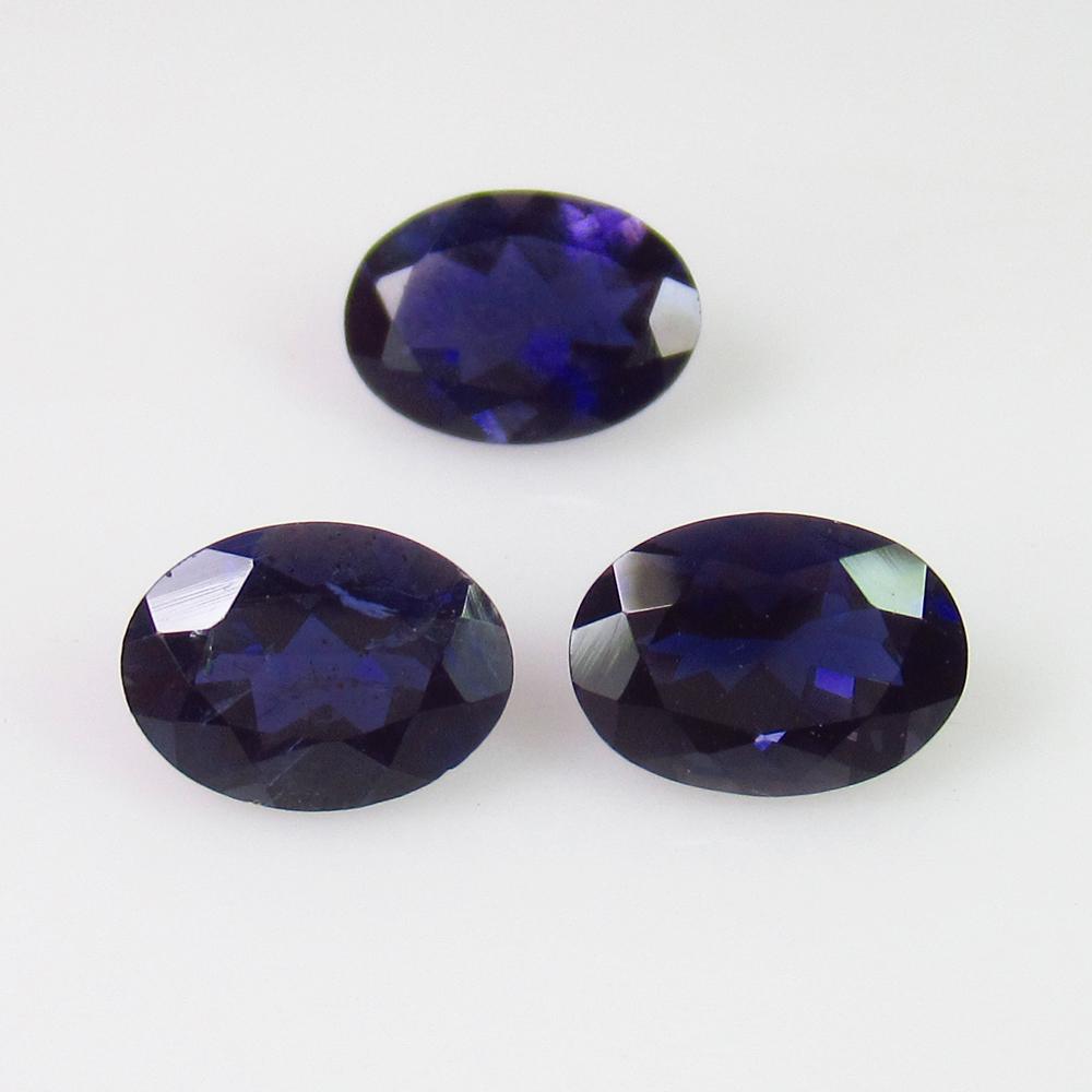 2.09 Ctw Natural 3 Iolite Oval Set: No Reserve! Title: 2.09 Ctw Natural 3 Iolite Oval Set Stone Clarity: VVS Gemstone: Iolite Carat Weights: 2.09 Size/Dimensions: 7.1x5.2 - 7.2x5.5 mm / 3 PC's Very Good Luster / Excellent Oval Matching 