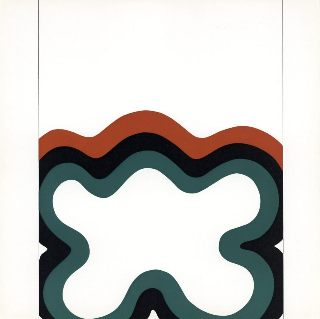 Al Held silkscreen "White Goddess" 1967: Medium: silkscreen / serigraph (after the painting). This silkscreen was printed by Domberger for the rare Formen der Farbe portfolio, published in 1967 by Kunstverein Stuttgart of West Germany. Sever