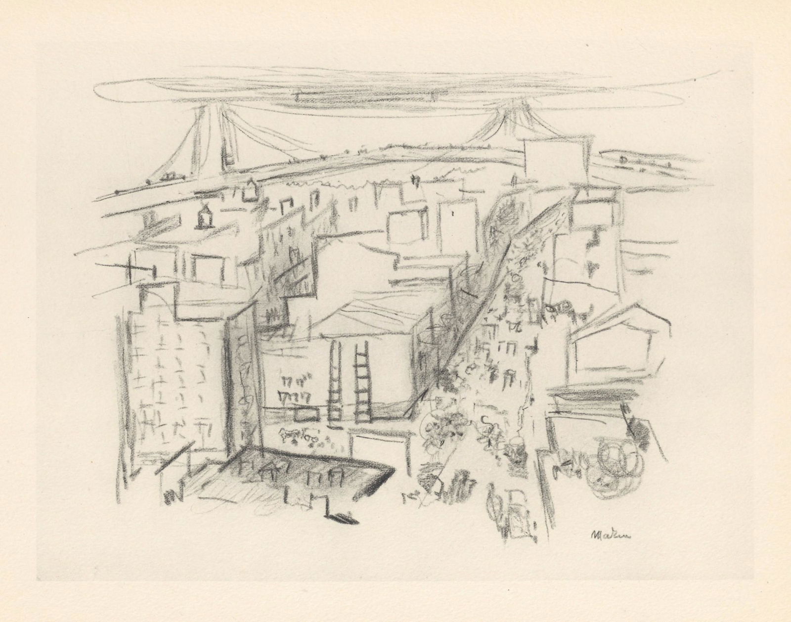 John Marin "Bridge and Street Lower New York City" (1 of 1)