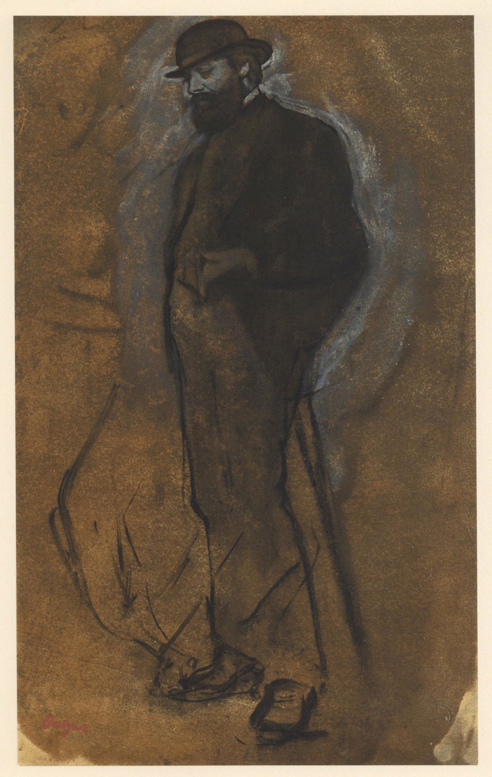 Edgar Degas pochoir "Standing Man in a Bowler Hat" (1 of 1)