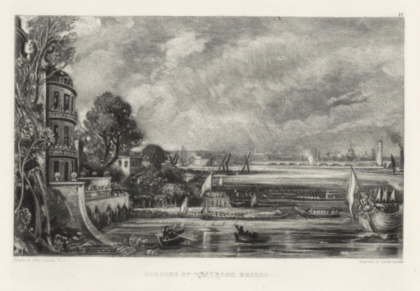 Sir John Constable / David Lucas mezzotint "Opening of: This beautiful mezzotint engraving was composed by John Constable and engraved by David Lucas. It is from the much sought-after "English Landscape" series; this impression on cream wove paper is from