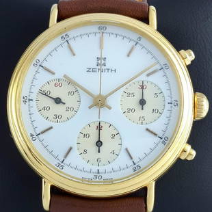 Zenith - Vintage Chronograph Cal. 146 HP, Manual: Brand:Zenith Model:Chronograph Cal. 146 HP Gender:Men Period:1970-1979 Movement:Manual winding Case material:Gold-plated Type:Chronograph wristwatch Shipped Insured:Yes Condition:In working condition