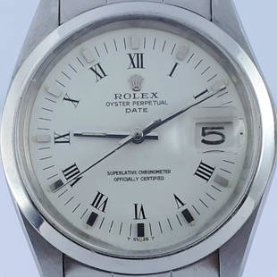 Rolex - Oyster Perpetual Date - 1500 - Men - 1970-1979: Brand:Rolex Model:Oyster Perpetual Date Reference Number:1500 Gender:Men Period:1970-1979 Movement: Automatic Case material:Steel Extras:Universal Watch Box Type: Analogue wristwatch Case Size :35mm