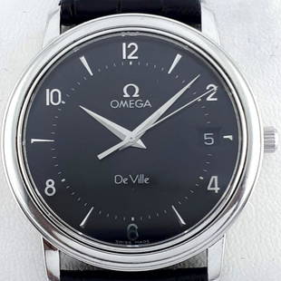 Omega - De Ville Prestige - 45105000 - Men -: Brand: Omega Model: De Ville Prestige Reference Number: 45105000 Gender: Men Period: 2011-present Movement: Quartz Case material: Steel Extras: Warranty, Documents Type: Analogue wristwatch 