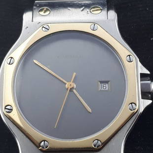 Cartier - Santos Octagon - "NO RESERVE PRICE" - Unisex: Brand: Cartier Model: Santos Octagon - "NO RESERVE PRICE" Gender: Unisex Period: 2000-2010 Movement: Automatic Case material: Gold/Steel Material fineness: 18 kt. Extras: Universal Gift Box and