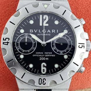 Bulgari - Scuba Diver - Diagono Steel â€“ Automatic: Brand:Bulgari Model:Scuba Diver - Diagono Steel â€“ Automatic Choronograph Reference Number:SCB 38 S Gender:Men Period:2011-present Movement:Automatic Case material:Steel Extras:Box 