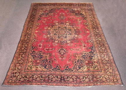 Vintage Persian Tabriz 10.7x8.0: Title: Vintage Persian Tabriz 10.7x8.0Description: Handmade Vintage Persian Tabriz rug. Made of fine quality baby lamb's wool pile on cotton foundation, all natural vegetable dye. Size 10.7 x 8.0