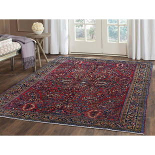 Red Antique Persian Sarouk Full Pile Mint Condition: Title: Red Antique Persian Sarouk Full Pile Mint Condition Pure Wool RugDescription: This is a truly genuine one-of-a-kind Red Antique Persian Sarouk Full Pile Mint Condition Pure Wool Rug.It has