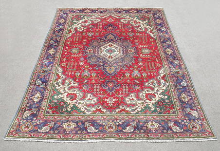 Vintage Persian Tabriz 11.3x8.2: Title: Vintage Persian Tabriz 11.3x8.2Description: Handmade Vintage Persian Tabriz rug. Size 11.3x8.2 feet, made of fine quality baby lamb's wool pile on cotton foundation, all natural vegetable dye.